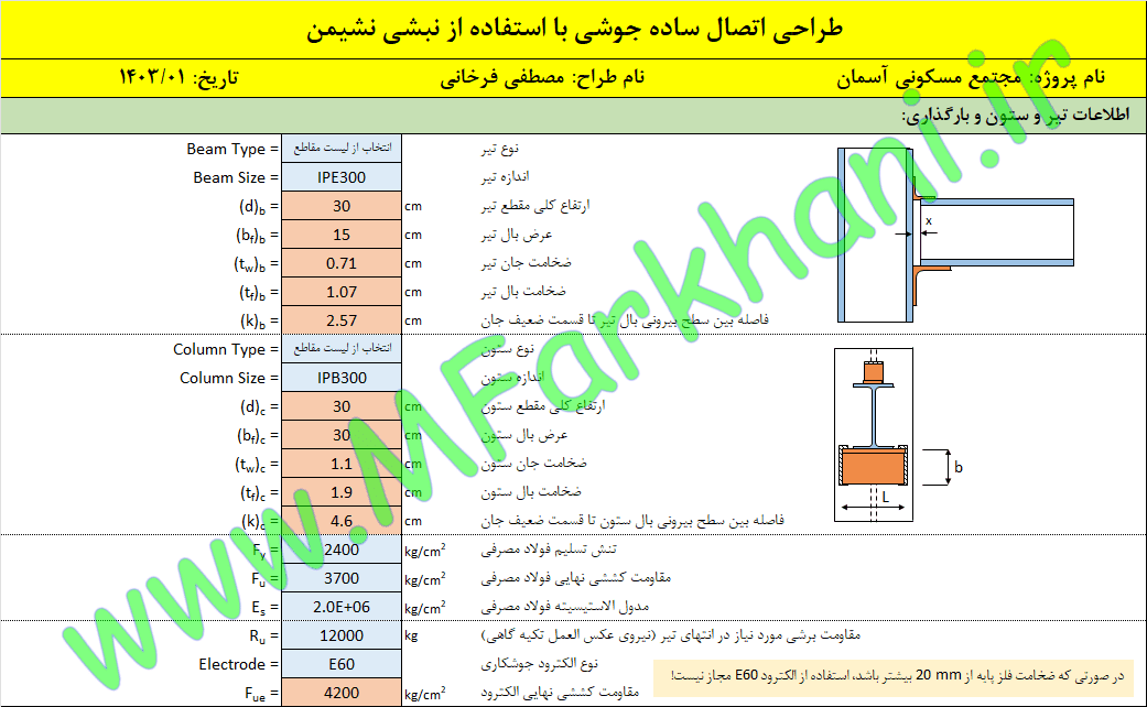 نبشی نشیمن اتصال با نبشی نشیمن