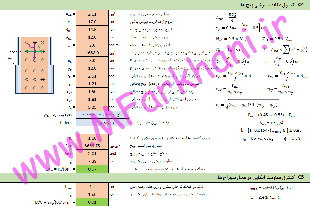 طراحی وصله پیچی ستون وصله پیچی ستون