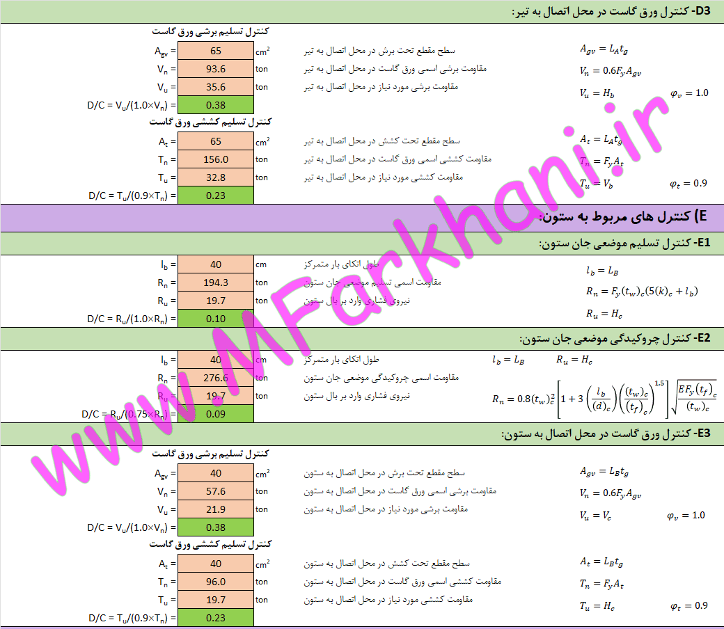 طراحی ورق گاست مهاربند طراحی گاست پلیت