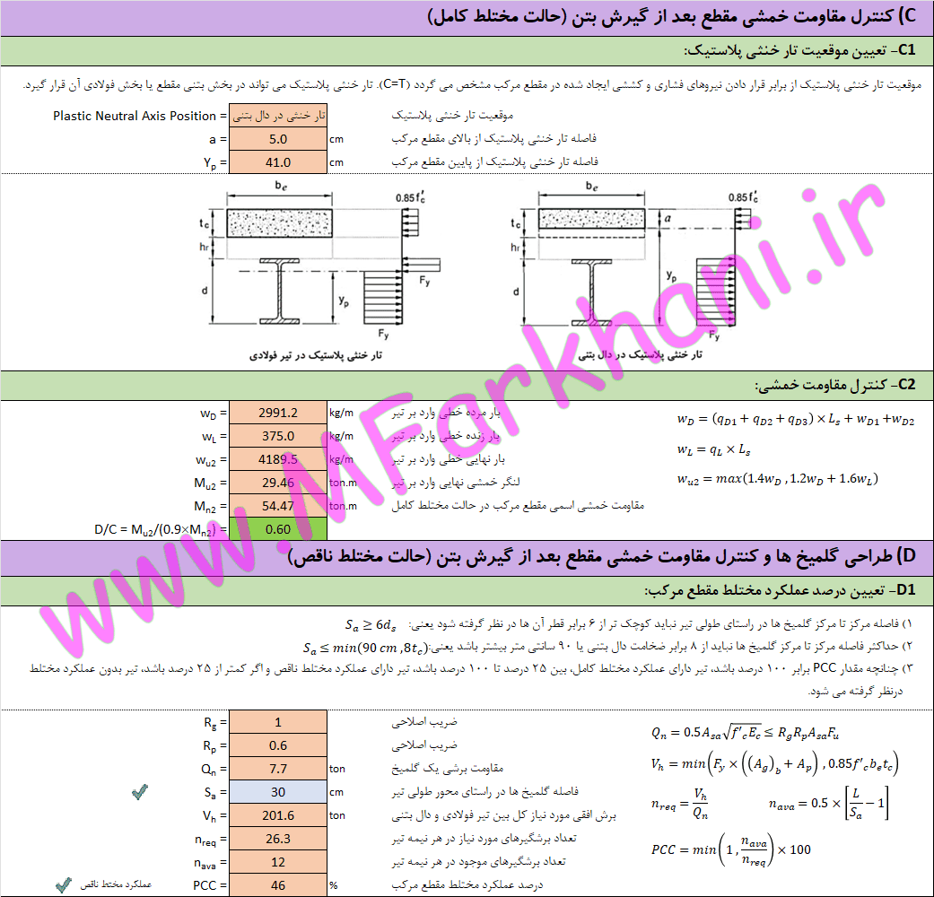 اکسل طراحی سقف عرشه فولادی طراحی سقف عرشه فولادی